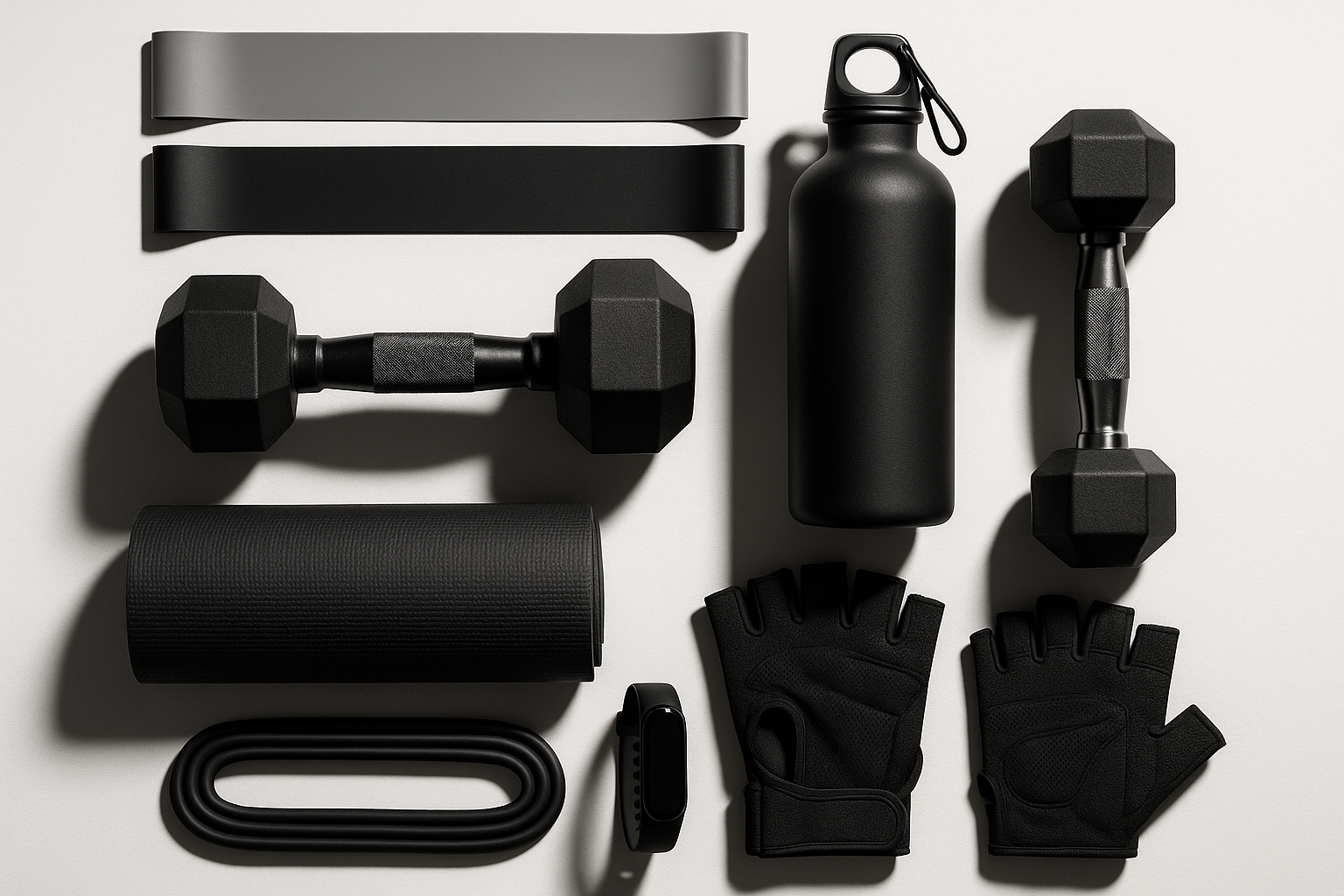 a neutral black/gray/white picture that matches the products we sell which is gym accessories. A image that will attract a person to buy our products.